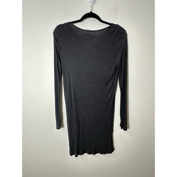 Luisa Cerano Charcoal Bodycon Cowl Neck Knit Dress Sz 10 - Picture 3 of 3
